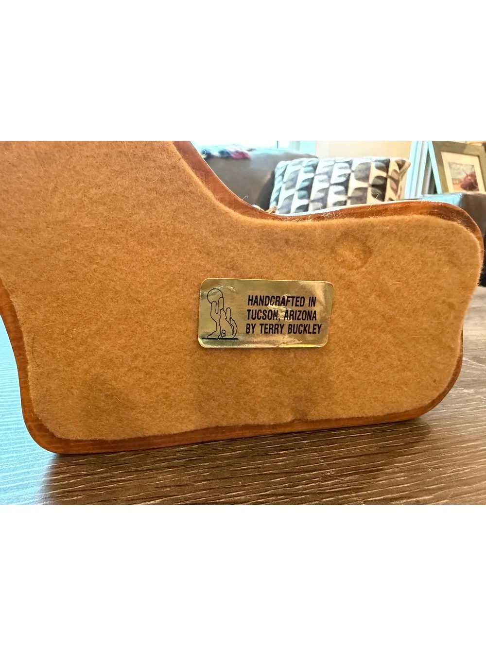 Terry Buckley Handcrafted Wood Coyote Napkin Toothpick Holder Tucson Arizona